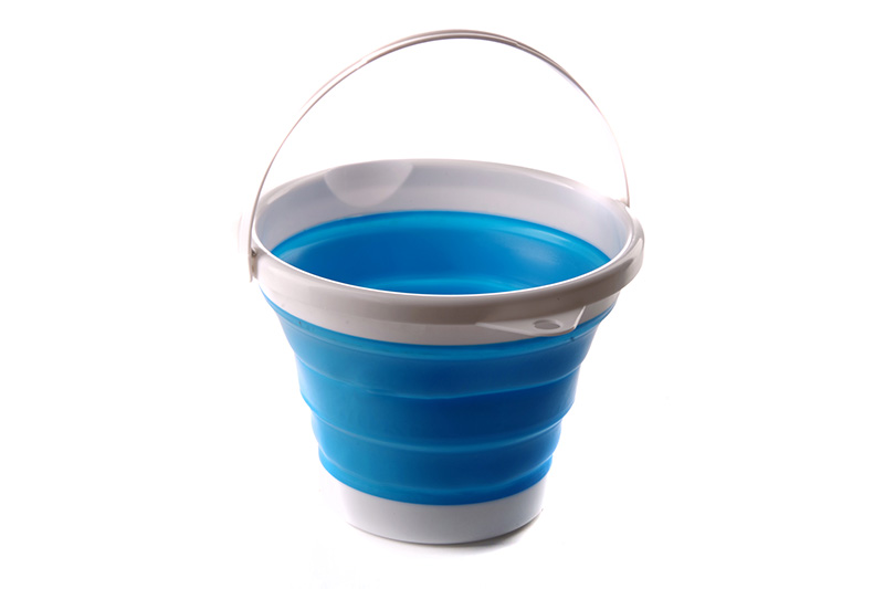 Ведро складное силиконовое 5л синий (blue) СИЛА