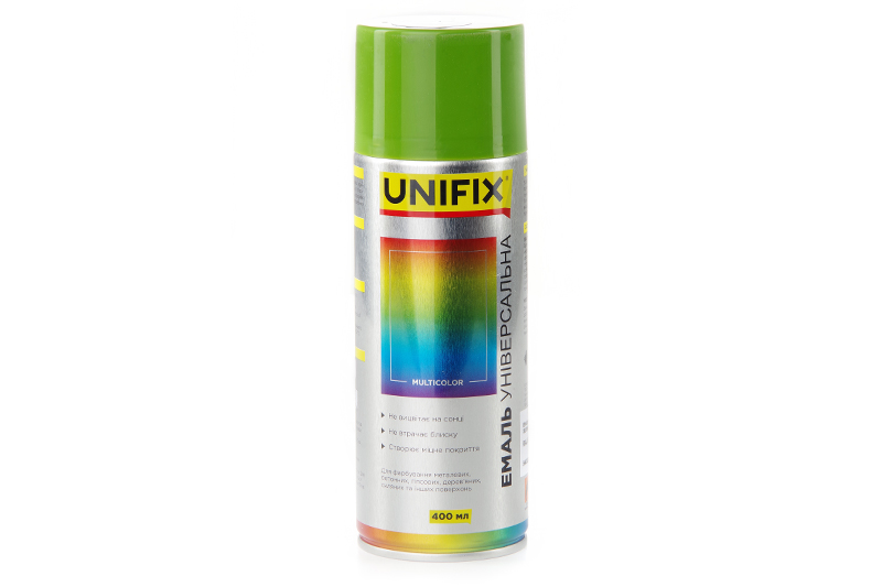Эмаль акриловая универсальная RAL 6010 Зеленый травяной гл. 400мл UNIFIX