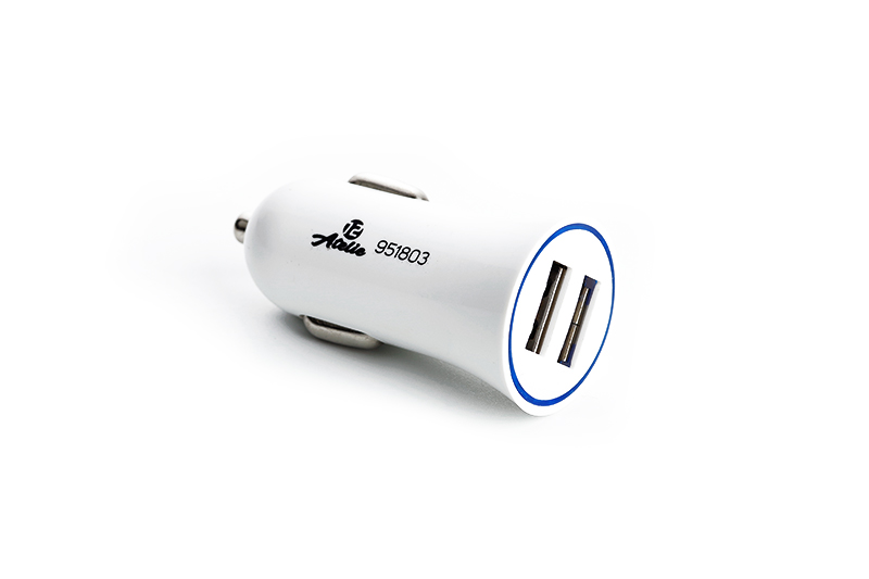 Автомобільний зарядний пристрій 2 USB (12 / 24V - 5V 2,1A) білий 12 Atelie Автомобильное зарядное устройство 2 USB (12/24V - 5V 2,1A) белый 12 Atelie