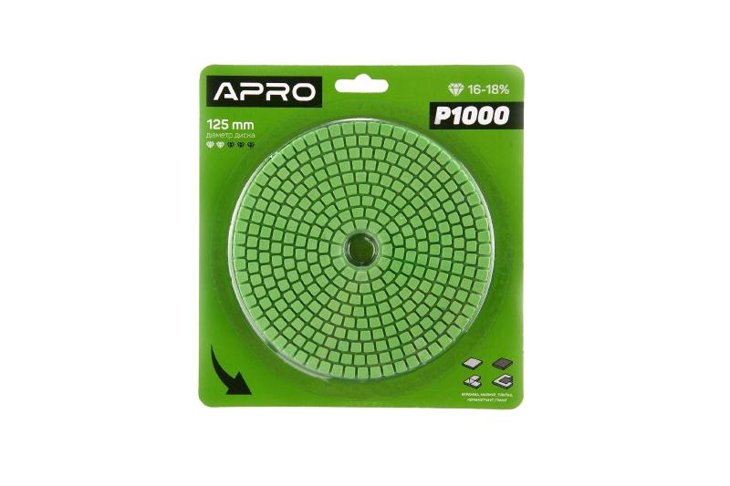 Круг алмазный шлифовальный на липучке 125мм Р800 APRO