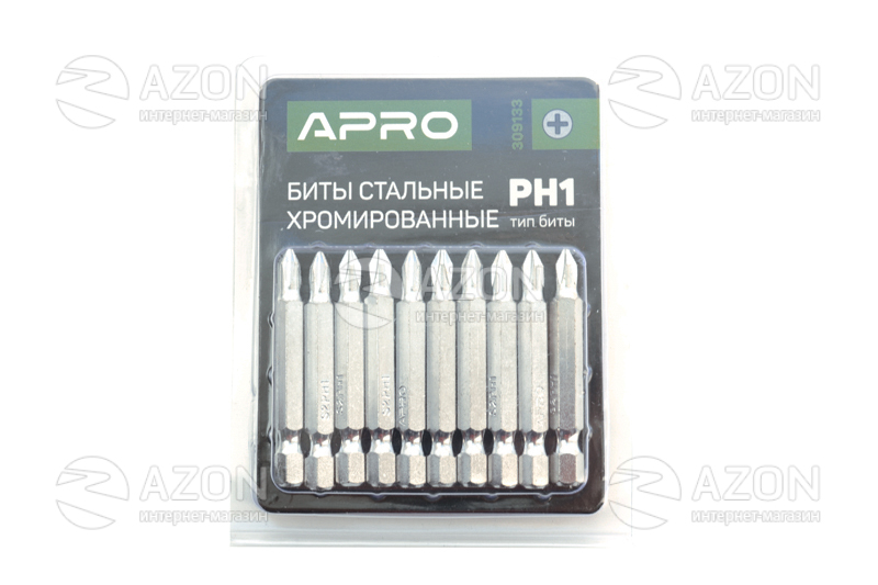 Біта РH1*50мм хром (10шт/уп) APRO Бита РH1*50мм хром (10шт/уп) APRO