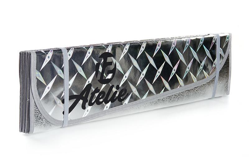 Шторка солнцезащитная 145х70см серебристая с узором 12 Atelie