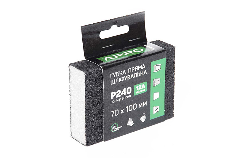 Губка шлифовальная APRO четырехсторонняя прямая P240