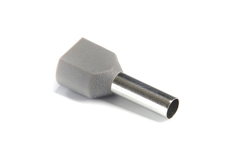 Наконечник с изолицией втулочный для двух проводов ТО 4/12 серый (пач 100шт) APRO