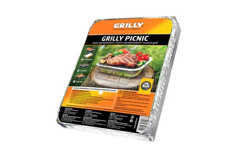 Одноразовий гриль 500г Grilly Одноразовый гриль 500г Grilly