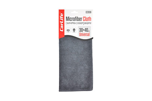 Ганчірка з мікрофібри 30x40см сіра CC936 CARLIFE Тряпка из микрофибры 30x40см серая CC936 CARLIFE