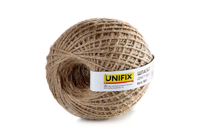 Шпагат (джут 100%) клубок 185г UNIFIX Шпагат (джут 100%) клубок 185г UNIFIX