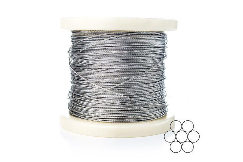 Трос 1мм DIN 3052 (1х7) нержавеющий А2 200м APRO