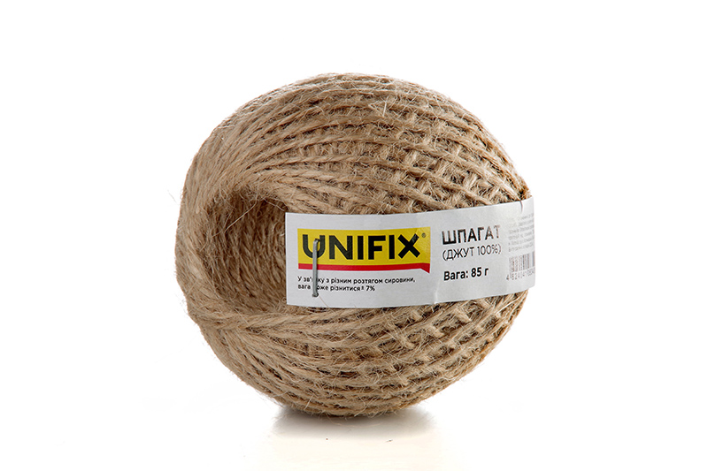 Шпагат (джут 100%) клубок 85г UNIFIX Шпагат (джут 100%) клубок 85г UNIFIX