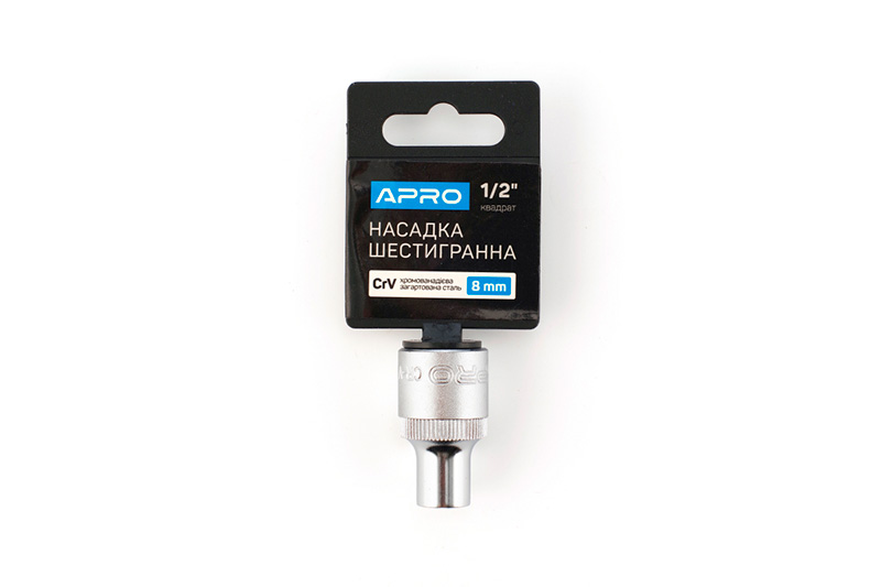 Насадка шестигранна CrV 1/2 8мм APRO Насадка шестигранная CrV 1/2 8мм APRO