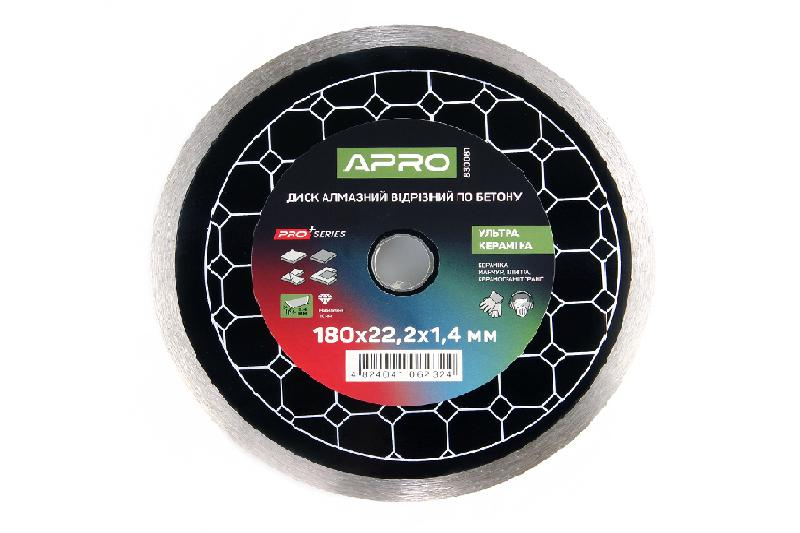 Диск алмазный по бетону Керамика Ультра 180х1.4х22.22мм 22-24% APRO PRO