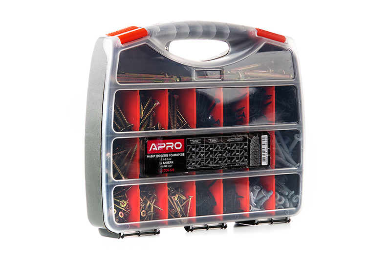 Набор дюбелей и саморезов 3.5–6.0мм и анкеры M6–M8 12,5'' APRO