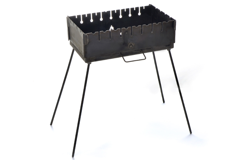 Мангал раскладной (кейс) толщина 3мм двухуровневый на 8 шампуров с чехлом и перчатками СИЛА