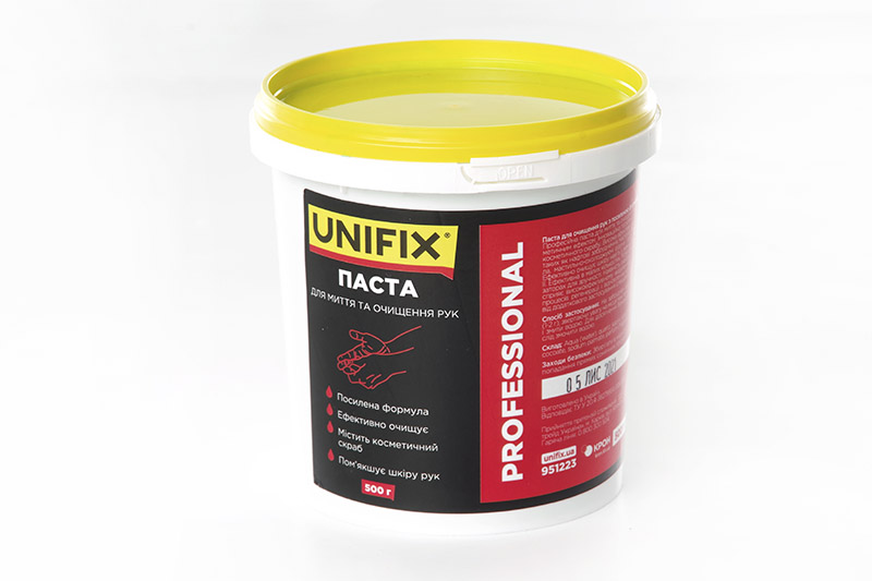 Паста для очищення рук Professional 0,5кг (відерце) UNIFIX Паста для очистки рук Professional 0,5кг (ведерко) UNIFIX