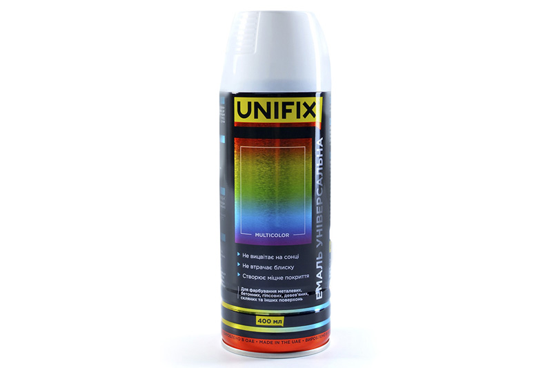 Эмаль универсальная акриловая премиум RAL9003 глянец белый 400мл UNIFIX