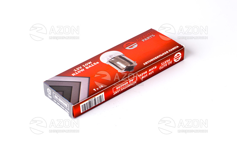 Лампа автомобильная 12V 10W Ba15s R10W 40029 (габариты, освещение номерного знака) (10 шт.) AG AUTO PARTS Купить Лампа автомобильная 12V 10W Ba15s R10W 40029 (габариты, освещение номерного знака) (10 шт.) AG AUTO PARTS