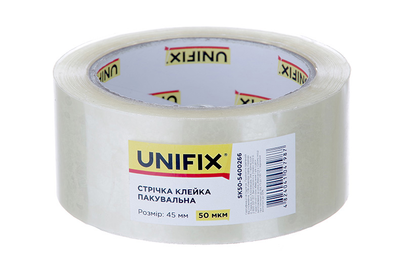 Стрічка клейка пакувальна SK50-5400266 200 45 мм 50мкм UNIFIX Скотч упаковочный SK50-5400266-200 200 50мкм 45мм UNIFIX