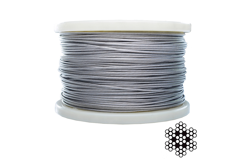 Трос 3мм DIN 3055 (6х7+1х7) нержавеющий А2 200м APRO