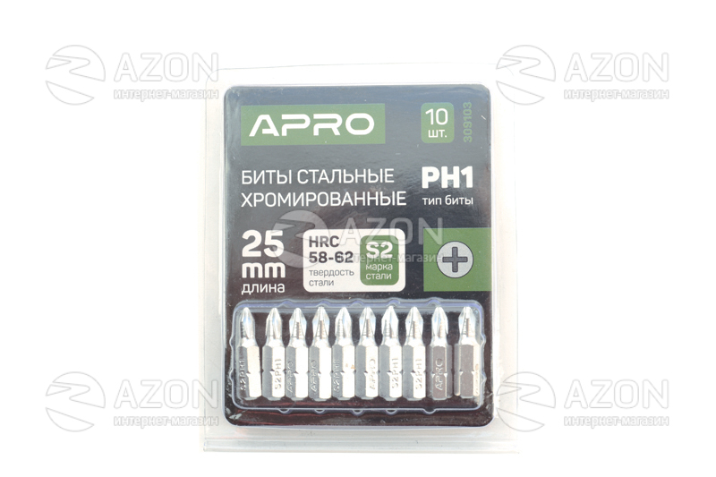 Біта РH1*25мм хром (10шт/уп) APRO Бита РH1*25мм хром (10шт/уп) APRO