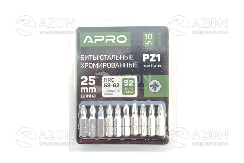 Біта РZ1*25мм хром (10шт/уп) APRO Бита РZ1*25мм хром (10шт/уп) APRO