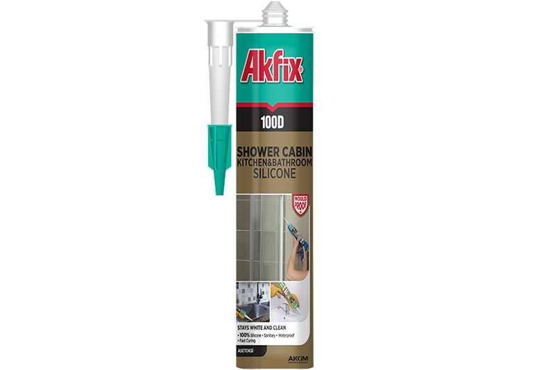 Силікон для душових кабін 100D 280мл / 340гр прозорий Akfix Силикон для душевых кабин 100D 280мл / 340гр прозрачный Akfix