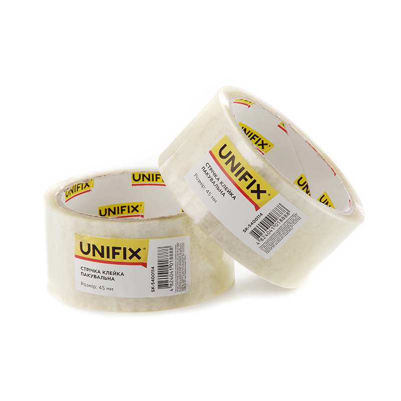 Стрічка клейка пакувальна 38мкм 45мм 100 SK-5400114 UNIFIX Лента клейкая упаковочная 38мкм 45мм SK-5400114 100 UNIFIX