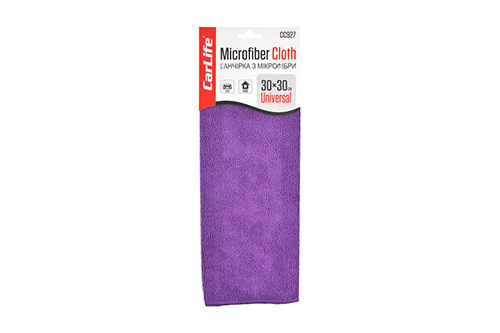 Ганчірка з мікрофібри 30x30см фіолетова CC927 CARLIFE Тряпка из микрофибры 30x30см фиолетовая CC927 CARLIFE