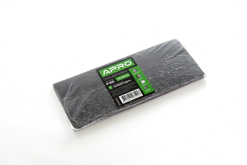 Сітка абразивна APRO P100 115×280мм карборунд (5шт) Сетка абразивная APRO P100 115×280мм карборунд (5шт)