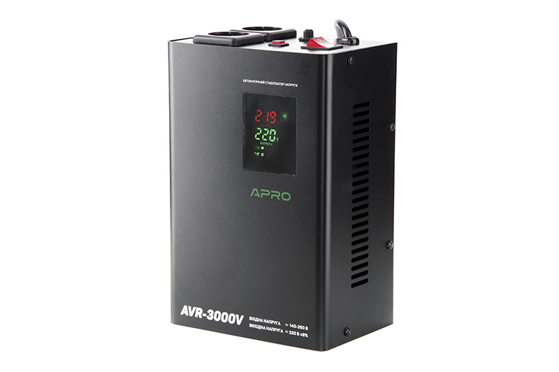 Стабілізатор напруги релейний AVR-3000V (підвісний) APRO Стабилизатор напряжения релейный AVR-3000V (подвесной) APRO