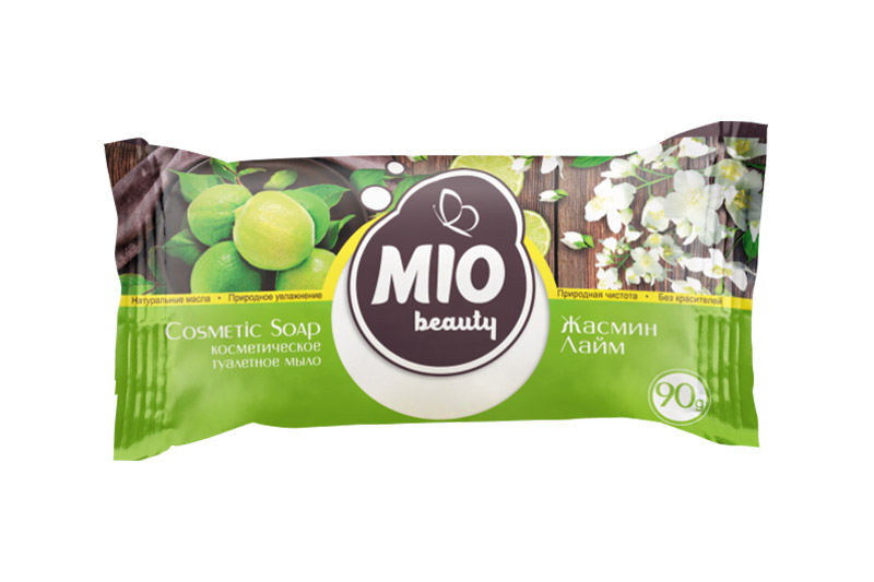 Мило туалетне косметичне Лайм Жасмин 90г ТМ Mio Beauty Мыло туалетное твёрдое косметическое Лайм Жасмин 90г ТМ Mio Beauty