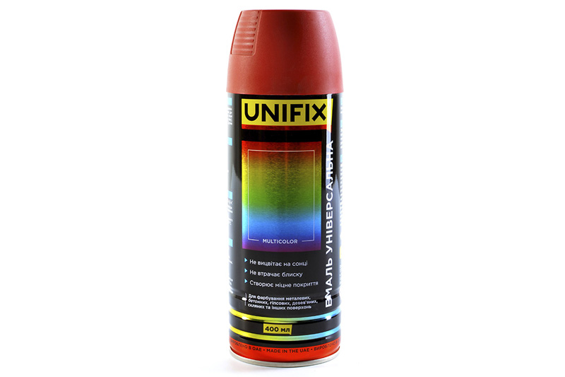 Эмаль универсальная акриловая премиум RAL3011 глянец вишневый 400мл UNIFIX