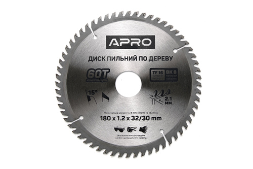 Диск пильный по дереву 180х32(30)х60Т APRO