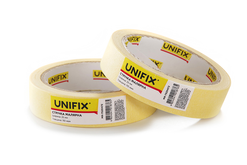 Стрічка клейка малярна 25мм*40м MR-7520472 UNIFIX Лента клейкая малярная 25мм*40м MR-7520472 UNIFIX