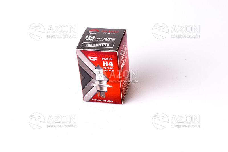 Лампа автомобильная H4 24V 75/70W P43T STD (ближняя/дальняя) AG AUTO PARTS Лампа автомобильная H4 24V 75/70W P43T STD (ближняя/дальняя) AG AUTO PARTS