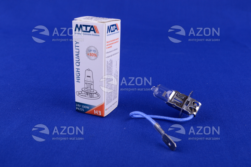 Лампа автомобільна H3 24V 100W PK22S (ближня/дальня, протитуманна) MTA Лампа автомобильная H3 24V 100W PK22S (ближняя/дальняя, противотуманная) MTA