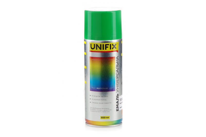 Эмаль акриловая универсальная RAL 6018 Салатовый гл. 400мл UNIFIX