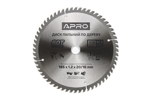 Диск пильный по дереву 185х20(16)х60Т APRO