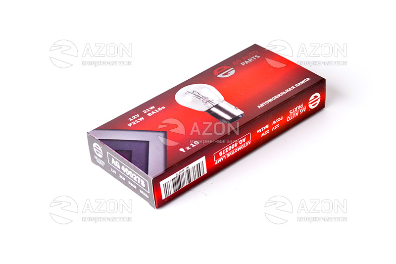 Лампа автомобильная 12V 21W Ba15s P21W (указатели поворота (перед, зад), стоп-сигналы, габариты, заднего хода, задние противотуманные) (10 шт.) AG AUTO PARTS Купить Лампа автомобильная 12V 21W Ba15s P21W (указатели поворота (перед, зад), стоп-сигналы, габариты, заднего хода, задние противотуманные) (10 шт.) AG AUTO PARTS