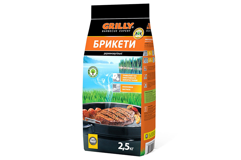 Брикеты древесноугольные 2,5кг Grilly