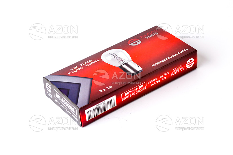 Лампа автомобильная 12V 21/5W BaY15d P21/5W (стоп-сигналы/габариты, фонари заднего хода, задние противотуманные фонари) (2-х контактная) (10 шт.) AG AUTO PARTS Купить Лампа автомобильная 12V 21/5W BaY15d P21/5W (стоп-сигналы/габариты, фонари заднего хода, задние противотуманные фонари) (2-х контактная) (10 шт.) AG AUTO PARTS