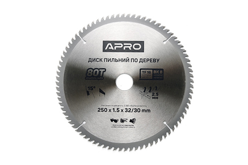 Диск пильный по дереву 250х32(30)х80Т APRO