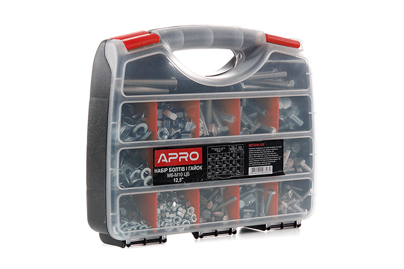 Набор болтов и гаек M6–M10 ЦБ 12,5'' 320х260х60мм APRO