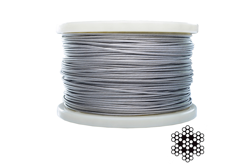 Трос 1.5мм DIN 3055 (6х7+1х7) нержавеющий А2 200м APRO