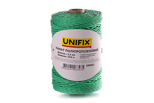 Канат полипропиленовый 3мм 200м UNIFIX