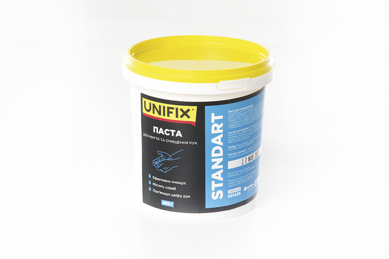 Паста для очищення рук Standart 0,5кг (відерце) UNIFIX Паста для очистки рук Standart 0,5кг (ведерко) UNIFIX
