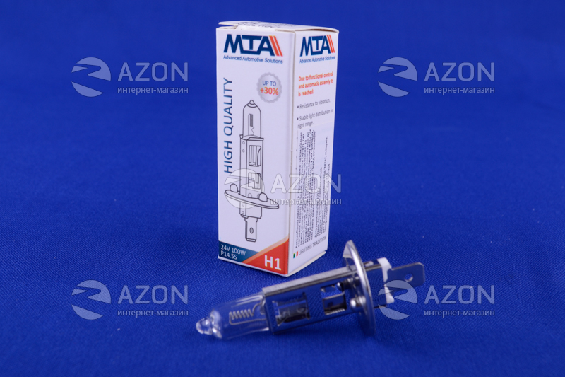 Лампа автомобільна H1 24V 100W P14.5S (ближня/дальня, протитуманна) MTA Лампа автомобильная H1 24V 100W P14.5S (ближняя/дальняя, противотуманная) MTA