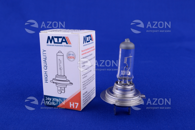 Лампа автомобільна H7 24V 70W PX26D (ближня/дальня, протитуманна) MTA Лампа автомобильная H7 24V 70W PX26D (ближняя/дальняя, противотуманная) MTA