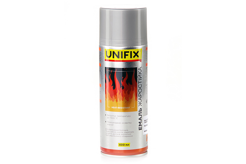 Эмаль жаропрочная RAL 9022 Серебро 400мл UNIFIX