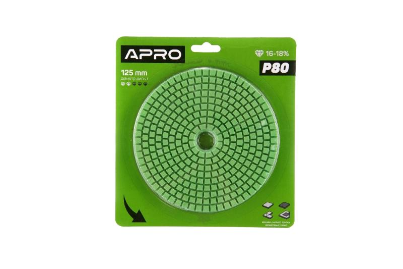 Круг алмазный шлифовальный на липучке 125мм Р36 APRO