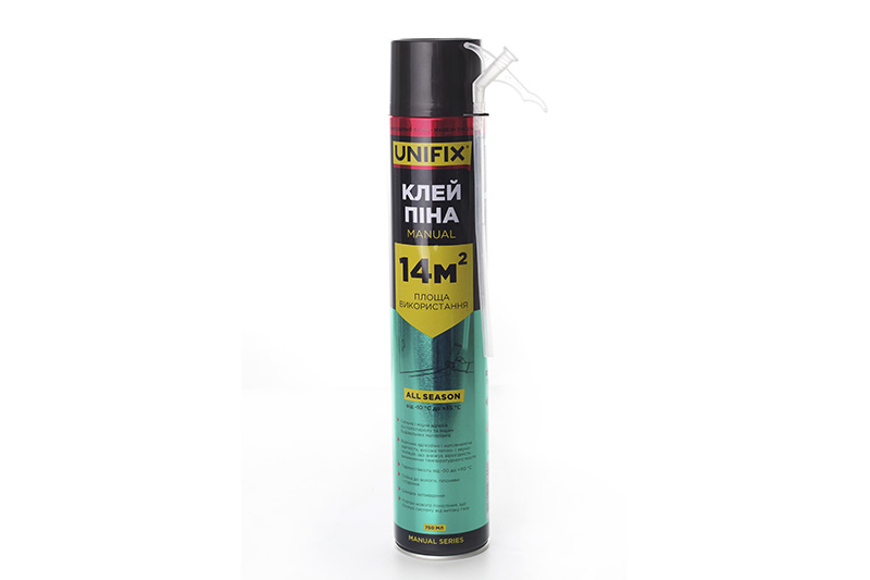 Клей-піна ручна Premium 14 м² 750мл UNIFIX Клей-пена ручная Premium 14 м² 750мл UNIFIX